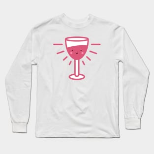 Kawaii Rose Wine Glass Long Sleeve T-Shirt